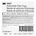 3M™ Polyimide Film Tape 5413 Amber, 3/4 in x 36 yds x 2.7 mil, 12/Case, Blister