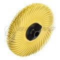 ABRASIVE: DISC,YEL,3INX3/8IN, 3M SB,RADIAL BRISTLE,80 GRADE