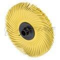 ABRASIVE: DISC,YEL,3INX3/8IN, 3M SB,RADIAL BRISTLE,80 GRADE