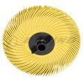 ABRASIVE: DISC,YEL,3INX3/8IN, 3M SB,RADIAL BRISTLE,80 GRADE