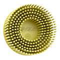 Scotch-Brite™ Roloc™ Tapered Bristle Disc, 2 in Dia, 5/8 in Trim, Medium, Yellow, 80