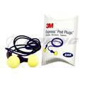 E-A-R™ EXPRESS™ Pod Plugs™ 080529-11011 Earplug, Blue/Yellow, Blue, Vinyl Cord, Corded, Push-to-Fit