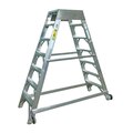 Ladder, A/C MX , 20 In X 20 In Platform, 4 Ft, Wheels, Rubber Feet