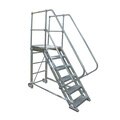 Rolling Stair, 24 In, No Handrail, Tilt and Roll 5 In Wheel