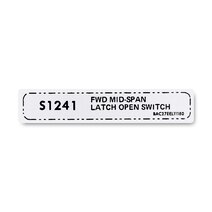 Boeing BAC27EEL11180 Vinyl Marker, S1241 Forward Mid-Span Latch O Boeing BAC27EEL11180 Vinyl Marker, S1241 Forward Mid-Span Latch O