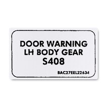 Boeing BAC27EEL22634 Aluminum Marker, Door Warning Left Hand Body GE Boeing BAC27EEL22634 Aluminum Marker, Door Warning Left Hand Body GE