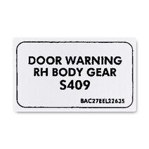 Boeing BAC27EEL22635 Aluminum Marker, Door Warning Right Hand Body GE Boeing BAC27EEL22635 Aluminum Marker, Door Warning Right Hand Body GE