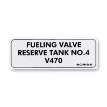 Boeing BAC27EFS635 Marker, AL Foil-Fueling Valve-Tank N Boeing BAC27EFS635 Marker, AL Foil-Fueling Valve-Tank N