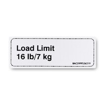 Boeing BAC29PPS36219 Marker, Load Limit 16 Lb /7 Kg Boeing BAC29PPS36219 Marker, Load Limit 16 Lb /7 Kg