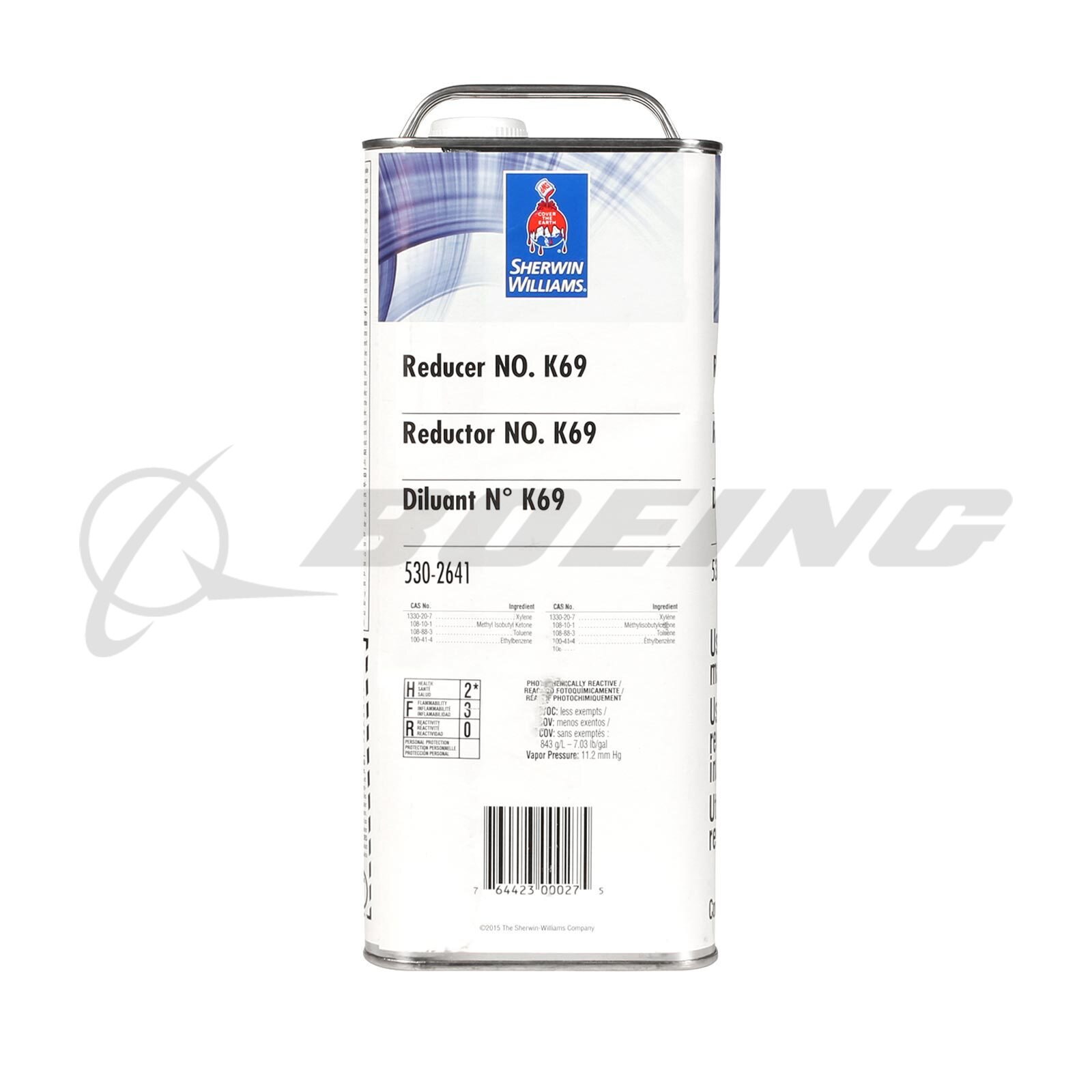 R7K69GL=3X Sherwin Williams Aviation R7K69GL Reducer, Polane K69