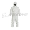 Dupont® Tyvek® 400 Disposable Protective Coverall, L, 26-1/2 in, Zipper Front, White