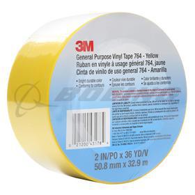3M™ General Purpose Vinyl Tape 764, Yellow, 2 in x 36 yd, 5 mil, 24 Roll/Case, Individually Wrapped Conveniently Packaged