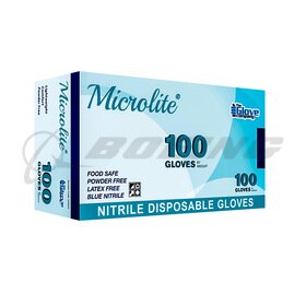 GLOVE: NITRILE,LT BLU,LG,100BX, ISENSE MICROLITE
