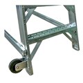 Ladder, A/C MX , 20 In X 20 In Platform, 6 Ft, Wheels, Cast Feet, Bumper