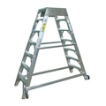 Ladder, A/C MX , 20 In X 20 In Platform, 6 Ft, Wheels, Cast Feet, Bumper