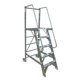 Ladder, Rolling Platform, 3 Ft, Tilt and Roll 5 In Wheel