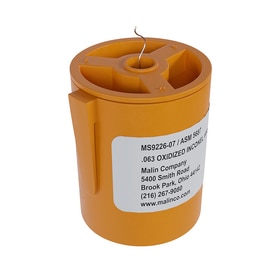 Malin MS9226-07-1LB Lock Wire, 0.063 in Dia, 88 ft L, Oxidized Inconel, Orange, 1 lb Packaging
